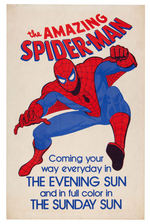 "THE AMAZING SPIDER-MAN" NEWSPAPER DAILY STRIP ADVERTISING SIGN.