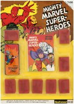 "GHOST RIDER" MOTORCYCLE & "MIGHTY MARVEL SUPER-HEROES" STAMP SET.