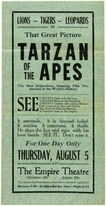 "TARZAN OF THE APES" MOVIE HERALD.