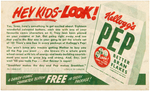 SUPERMAN KELLOGG'S "PEP" PROMOTIONAL PAPER & PIN.