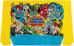SUPER POWERS DISPLAY HEADER CARD AND POSTER PAIR.