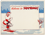 MICKEY MOUSE & DONALD DUCK "WELCOME TO TOYTOWN" CHRISTMAS STORE SIGN.