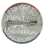 HARRISON CLASSIC LITHO TIN PINBACK BUTTON FROM 1892 HAKE #3187.
