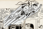 "SUPERMAN" DAILY STRIP ORIGINAL ART REMARQUED BY WAYNE BORING.