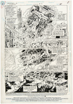 "SUPERMAN" ANNUAL #3 COMIC BOOK PAGE ORIGINAL ART BY BRYAN HITCH.