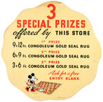 MINNIE MOUSE "CONGOLEUM GOLD SEAL RUG" STORE ADVERTISING SIGN.