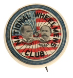 McKINLEY/HOBART 1896 NATIONAL WHEELMENS CLUB RARE JUGATE BUTTON.