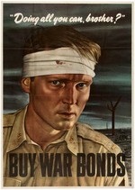 WORLD WAR II "DOING ALL YOU CAN, BROTHER?" WAR BOND POSTER.