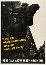 WORLD WAR II "DON'T TALK ABOUT TROOP MOVEMENTS" POSTER.