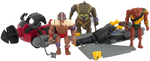 THUNDERCATS LOOSE LOT OF TEN FIGURES AND THREE VEHICLES.