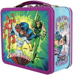 DC COMICS "SUPER FRIENDS" UNUSED METAL LUNCHBOX WITH THERMOS.