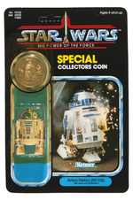 "STAR WARS - THE POWER OF THE FORCE" R2-D2 WITH POP-UP LIGHTSABER CARDED ACTION FIGURE.