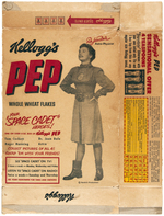 KELLOGG'S "PEP" CEREAL BOX PAIR WITH TOM CORBETT SPACE CADET OFFERS.
