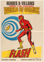 DC COMICS "HEROES & VILLAINS" NEW ZEALAND GUM POSTER SET.