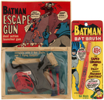 "BATMAN ESCAPE GUN" & TOOTHBRUSH CARDED PAIR.