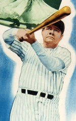 "THE PRIDE OF THE YANKEES" BACKED HALF-SHEET MOVIE POSTER FEATURING BABE RUTH.