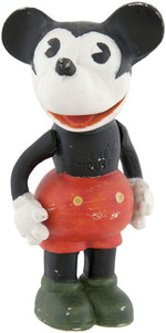 "MICKEY MOUSE" RARE LARGE SIZE VARIATION BISQUE WITH MOVABLE ARMS.