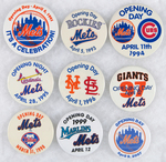 OPENING DAY BUTTONS NAMING METS AND OPPONENTS FROM THE MUCHINSKY COLLECTION.