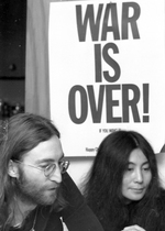 "WAR IS OVER!" JOHN LENNON & YOKO ONO ICONIC WORLD PEACE PROMO POSTER.
