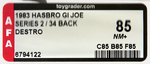 G.I. JOE DESTRO 34 BACK SERIES 2 FIGURE ON CARD AFA 85NM+.