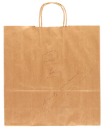 ANDY WARHOL SIGNED SHOPPING BAG WITH CAN SKETCH.