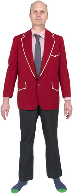 BOB KEESHAN'S "CAPTAIN KANGAROO" SCREEN-WORN OUTFIT INC. ICONIC RED JACKET FROM FIRST YEAR OF USE.