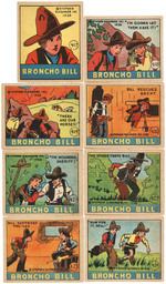 "CARTOON ADVENTURES" COMPLETE "BRONCHO BILL" STRIP CARD SUBSET.