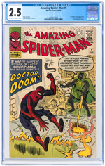 "AMAZING SPIDER-MAN" #5 OCTOBER 1963 CGC 2.5 GOOD+.