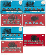MARX "THE MAN FROM U.N.C.L.E. LICENSE PLATES" MINIATURE BICYCLE LICENSE PLATE LOT.