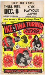 "IKE & TINA TURNER REVUE" 1966 CONCERT POSTER.