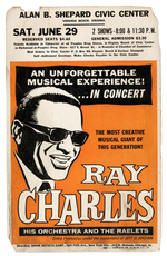 RAY CHARLES 1963 CONCERT POSTER.