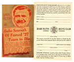 MRS. BABE RUTH SIGNATURE TO BISHOP SHEEN ON RUTH IMAGE PLUS TWO PAPERS.