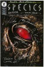 "SPECIES" CAST & CREW MULTI-SIGNED COMIC BOOK & EXTENSIVE REFERENCE ARCHIVE.