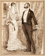 GEORGE DuMAURIER 1883 "PUNCH" MAGAZINE "COMPENSATION" ORIGINAL ART.