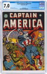 "CAPTAIN AMERICA COMICS" #17 AUGUST 1942 CGC 7.0 FINE/VF.
