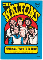 "THE WALTONS" TOPPS TEST ISSUE UNUSED GUM CARD WRAPPER STICKER.