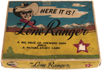 "THE LONE RANGER" GUM INC. VERY RARE 1¢ GUM CARD DISPLAY BOX.