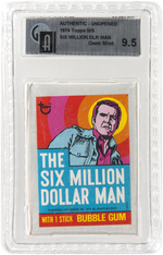 "THE SIX MILLION DOLLAR MAN" TOPPS GUM CARD TEST ISSUE WAX PACK GAI GEM MINT 9.5.