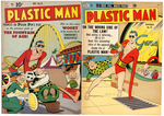 "PLASTIC MAN" GOLDEN AGE COMIC BOOK TRIO.