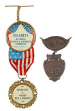 "NATIONAL RIVERS AND HARBORS CONGRESS" BADGES - ONE FOR PANAMA CANAL.