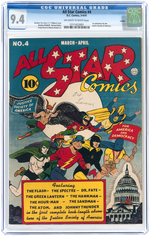 "ALL STAR COMICS" #4 MARCH-APRIL 1941 CGC 9.4 NM LARSON PEDIGREE.