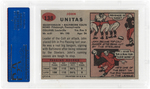 1957 TOPPS #138 JOHNNY UNITAS ROOKIE CARD PSA NM 7.