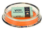 "VICK'S COUGH DROPS" OVAL COUNTERTOP GLASS CHANGE TRAY.