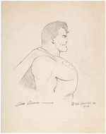 SUPERMAN PORTRAIT ORIGINAL ART BY CREATOR JOE SHUSTER.