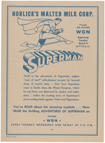 "SUPERMAN" RADIO SHOW PROMOTIONAL SHEET.