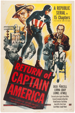 "CAPTAIN AMERICA" MOVIE SERIAL RE-RELEASE POSTER.
