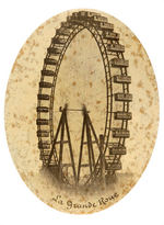 EXPOSITION MIRROR AND BUTTON PICTURING FERRIS WHEEL.