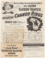 QUAKER CEREALS "GABBY HAYES SHOOTING CANNON RING" PREMIUM.