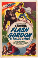 BUSTER CRABBE "FLASH GORDON" & "KING OF THE CONGO" MOVIE SERIAL POSTER PAIR.