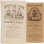 GRANT/WILSON 1872 JUGATE BALLOT AND GRAPHIC 1876 TILDEN/HENDRICKS BALLOT.
